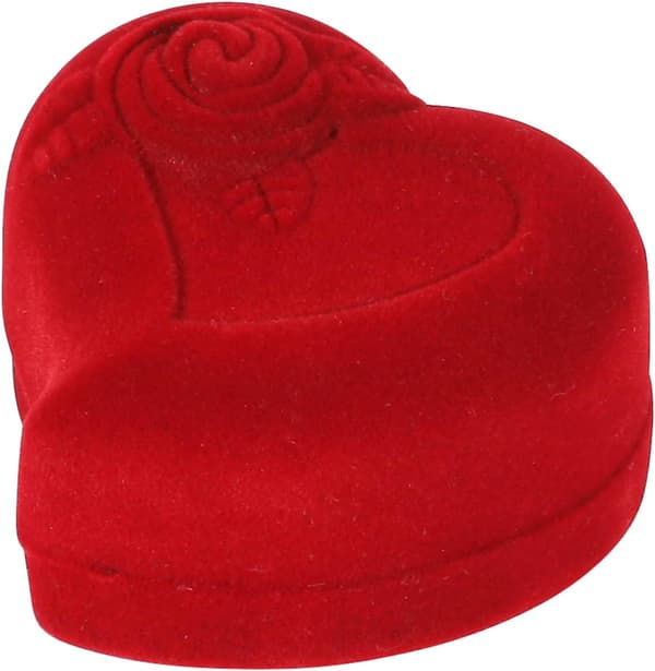 2-pack hjärtformad röd rosettringask, örhängesask, presentask för örhängen, ringfodral