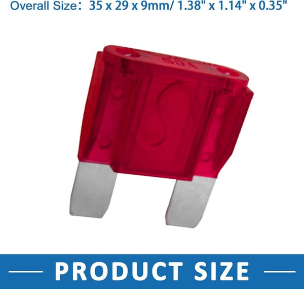 A ABSOPRO Bil Röd Plastbelagd Bladtyp Maxi Säkring 50A (Set om 5)