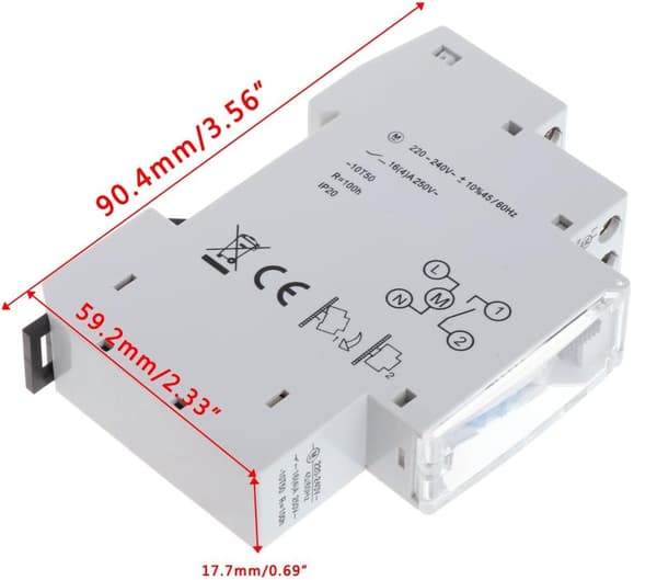 110-240V 16A DIN-skena timerrelä mekanisk 24 timmar programmerbar