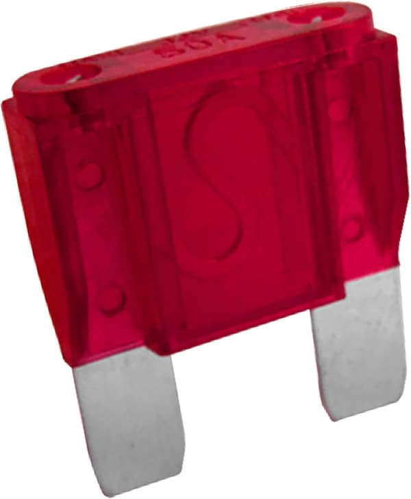 A ABSOPRO Bil Röd Plastbelagd Bladtyp Maxi Säkring 50A (Set om 5)