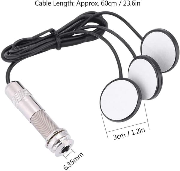 Dilwe Akustisk Gitarr Piezo Pickup Transducer Kompatibel med Ukulele Mandolin Instrument