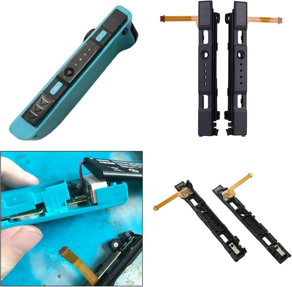 Joycon glidskena vänster och höger med sensorflexkabel kompatibel med Nintendo Switch Joycon Controller Slider Rail