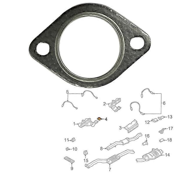 Avgassgrenrörspakning för E36 E39 E46 E53 E70 E83 E85 18107502346 2-pack