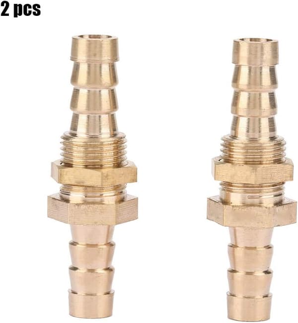 Mässing hullingförsedd skottkoppling 2 st slanghulling mässingskoppling adapter (8mm)
