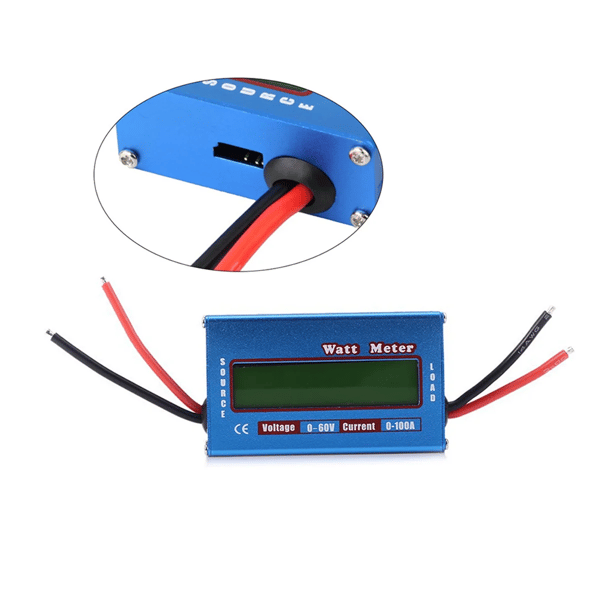 DC 60V 100A WATT Meter Strömanalysator Solvindanalysator LCD Digital Strömenergimätare DC Strömanalysator