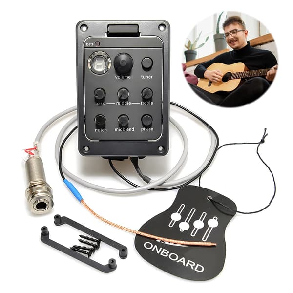 Plast 301 Gitarr Pickup EQ Equalizer med Stämapparat Presys Piezo Pickup Gitarr Blend Förförstärkare Gitarr Ljudhål EQ Delar Tillbehör
