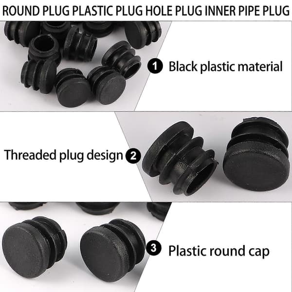 100 st 25 mm Runda Plastskydd Möbelbensplugg Tätningslock Rörpropp