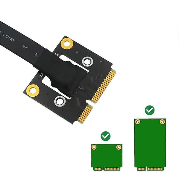 270 Grader Mini PCIe till PCI-E 16X Adapterkabel Riser Mini PCIe till PCI Express 4P Ström för PCIE Tes
