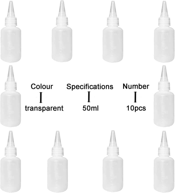 ZISHAN 10 st mini såsflaskor - 50 ml klämflaskor för sås, lotion, gör-det-själv-hantverk