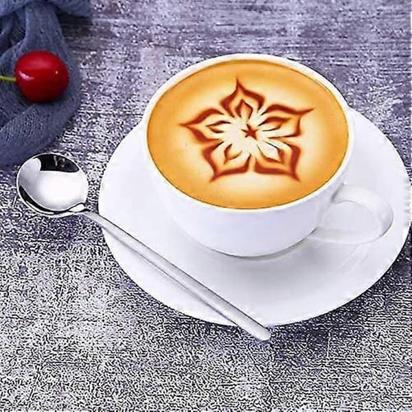18-pack espressoskedar i rostfritt stål, mini teskedar set, 13 cm