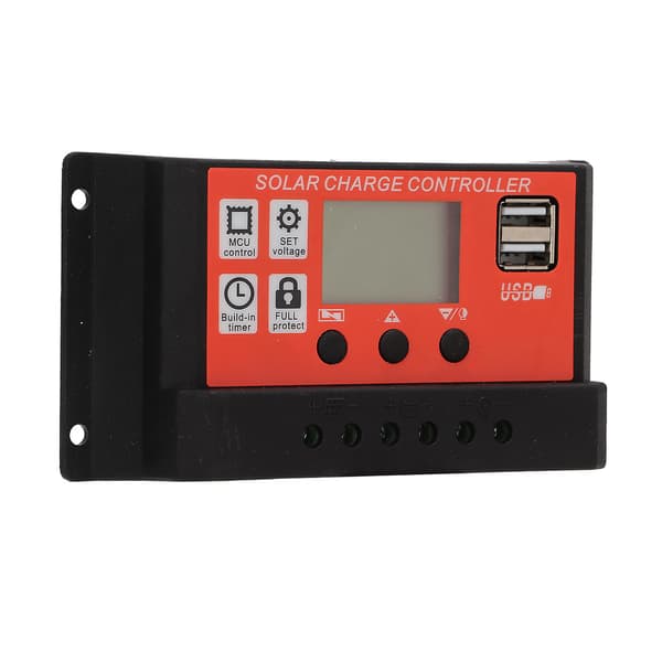PWM Auto Solarladdningsregulator LCD-skärm Dubbel USB Solpanel Regulator 12V/24V20A