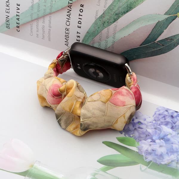 Elastisk pyntearmbånd for Xiaomi Smart Band 9 Pro/ Mi Band 8 Pro, erstatningsreim i scrunchie-stil for kvinner
