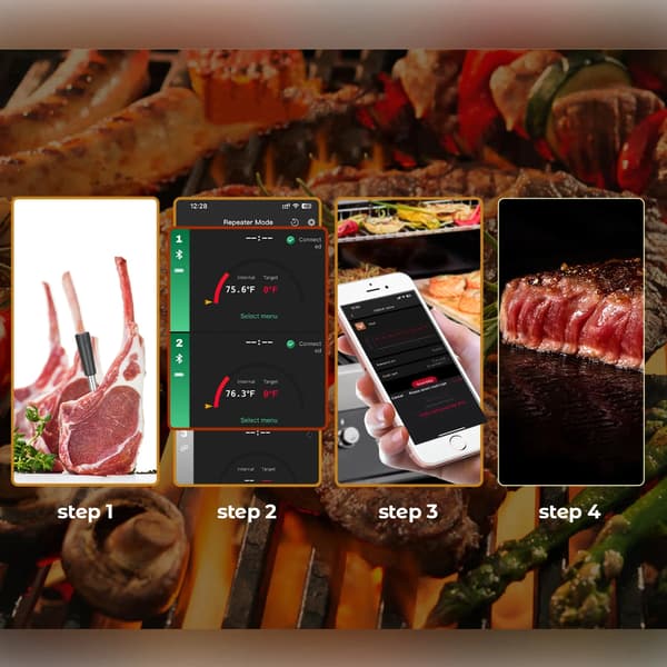 Smart trådlös kötttermometer köksredskap ugn grill BBQ biff Bluetooth temperaturmätare grilltillbehör