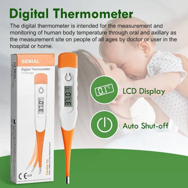 Termometer för vuxna - Snabbavläsning Noggrann Febertermometer Basal Digital Termometer