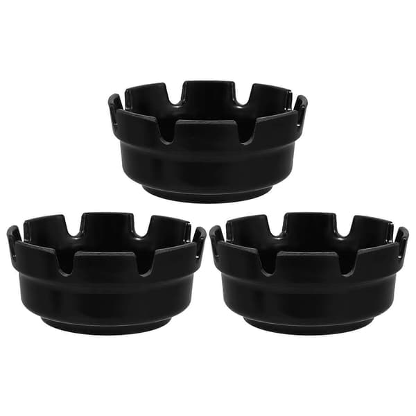 Askkopp för utomhusbruk, svart plast, 3-pack