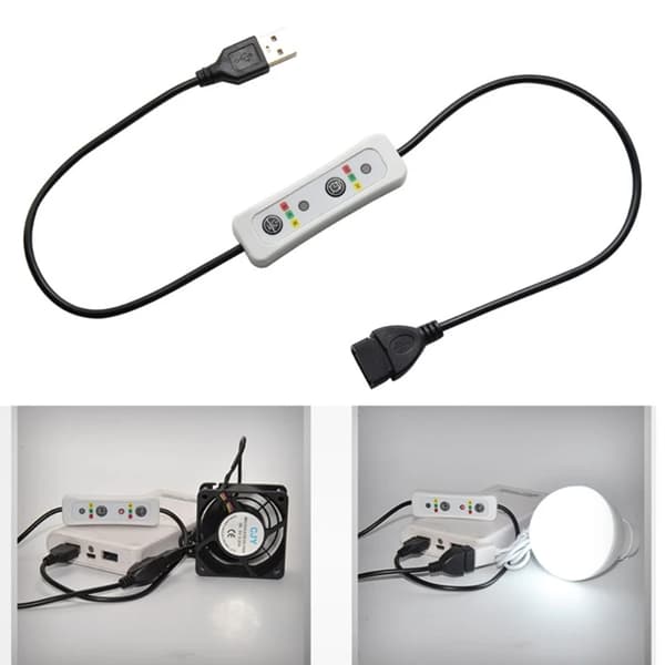 05h/15h/3h Timing 3-hastighetskontroll för USB-takfläkt LED-lampa USB-driven
