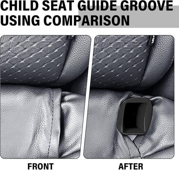 2 par barnsäkerhetsbilstolsguideplats Isofix-guidefåra Säkerhetsbältesfäste Anslutning Universal Passform Svart