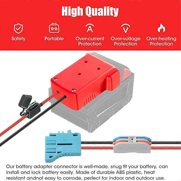 Strömhjulsadapter för Milwaukee M18 18V Batteri