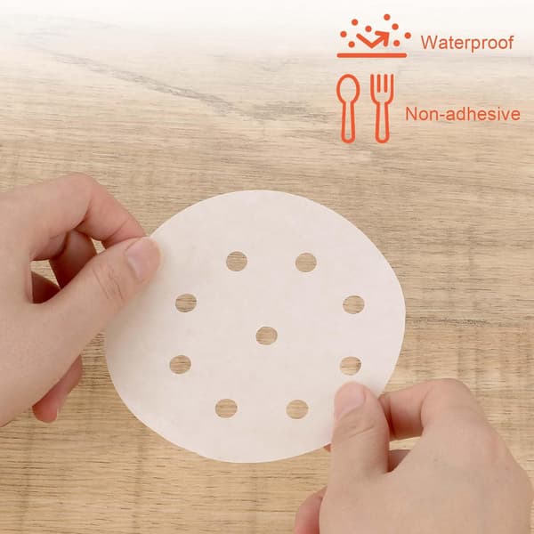 300 st ångpapper, bambu ångfoder för ångade bullar, dumplings, bakning, vit non-stick