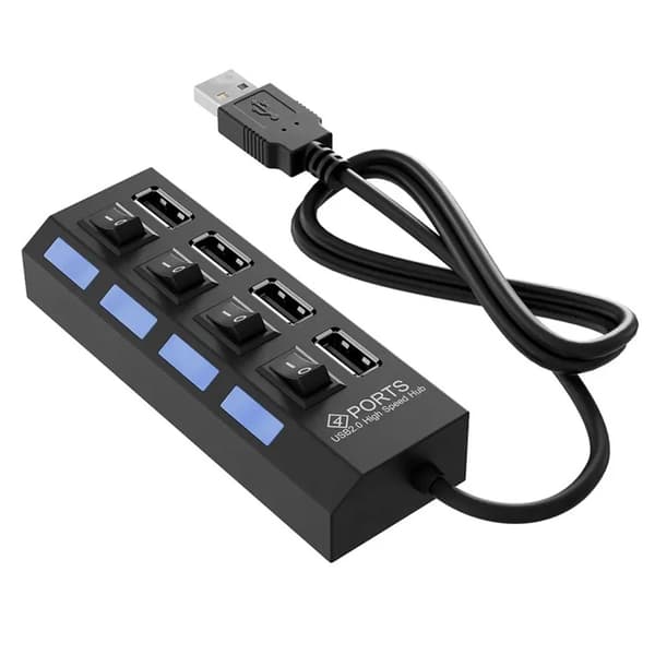USB 20 HUB USB 30 strömadapter Multi USB-portar strömadapterförlängare USB Multi Port Splitter med omkopplare för bärbar dator