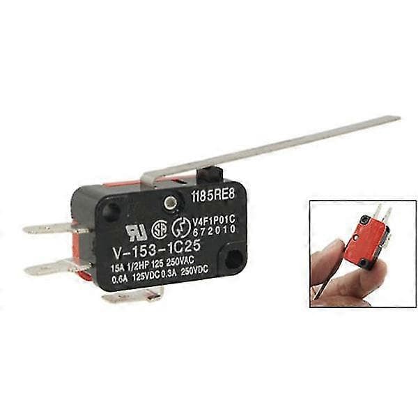 5 st Micro Switch Gränslägesbrytare Micro Switch Lång Rak Gångjärnsspak Micro Switch På Av Micro Switch 1no 1nc