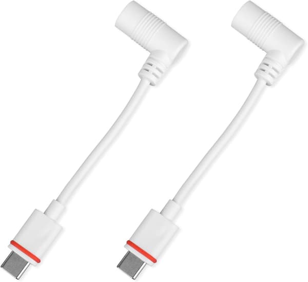 2st Barrel Plug till USB-C strömadapter för solpanel och USB-C säkerhetskameror kompatibel med Spotlight Cam Pro Stick Up Cam Pro