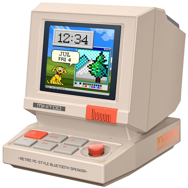 Divoom MiniToo Retro Bluetooth-högtalare Bärbar Pixel Display Speldosa Retro Datorstil Högtalargåva