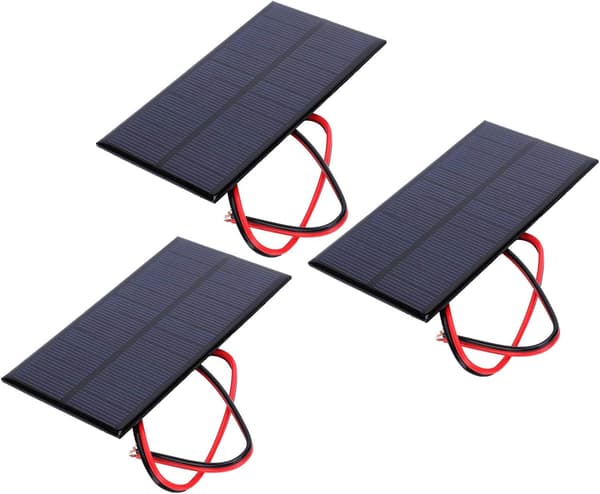 DEWIN Solpanel 3 st DC 6V 1W Solpanel Cell Strömmodul med 30 cm Kabel