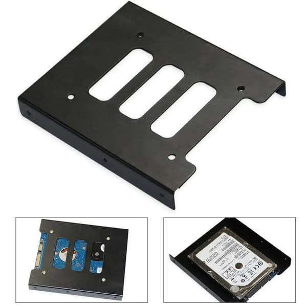 Metall SSD-stativ 2,5 tum till 3,5 tum SATA hårddiskfäste hållare SSD Solid State Disk Caddy-fackstöd