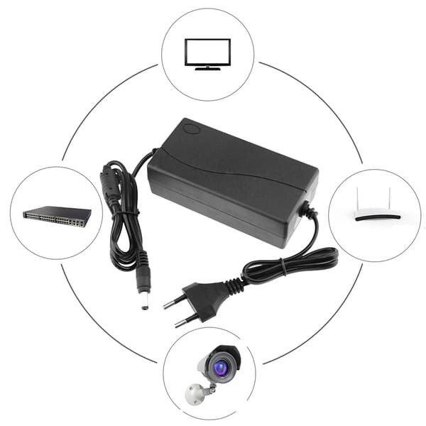 48V 2A 3A AC till DC strömadapteromvandlare 55*25mm för POE-switch