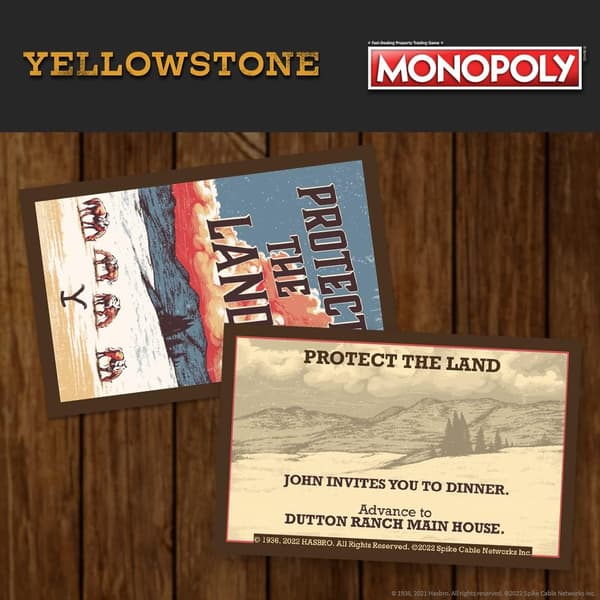 Monopoly: Yellowstone | Køb, sælg, byt fliser med steder fra Paramount Network-serien | Samlerobjekt Klassisk Monopoly-spil for 6 spillere