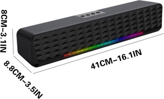 Bluetooth 5.0-høyttaler – Subwoofer-lydplanke – Dynamiske RGB-lyseffekter – PC-høyttalere – Profesjonelle dual-mode lydeffekter – Kompatibel med datamaskiner