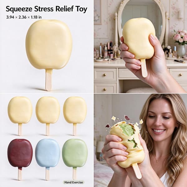 Squishy Fidget-legetøj med ispind-design og sprød lyd til voksne