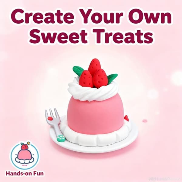 Lufttorkande lersats för barn 12 minidessertpyssel Giftfri DIY-present