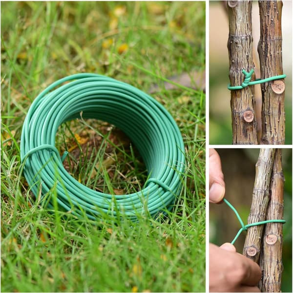 2 stk. 20 meter bløde plantebindere grønne snoede havebindere til planter, kontororganisering og hjem (diameter - 2,5 mm)