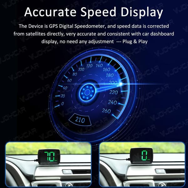 Den senaste GPS Hud Digital Hastighetsmätare Plug And Play Alla Bilar Stor Font Mph Biltillbehör null