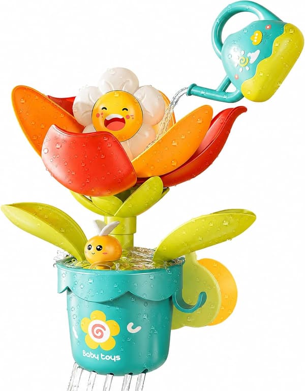 Badeleker for småbarn 1-3 Interaktive badeleker med blomst og vannkanne Barnebadekarleker med sugekopp Babydusj Bursdagsgaver