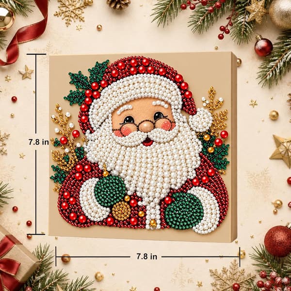 DIY Julepynt Diamantkunst Sæt til Voksne Perlemaling Santa Claus