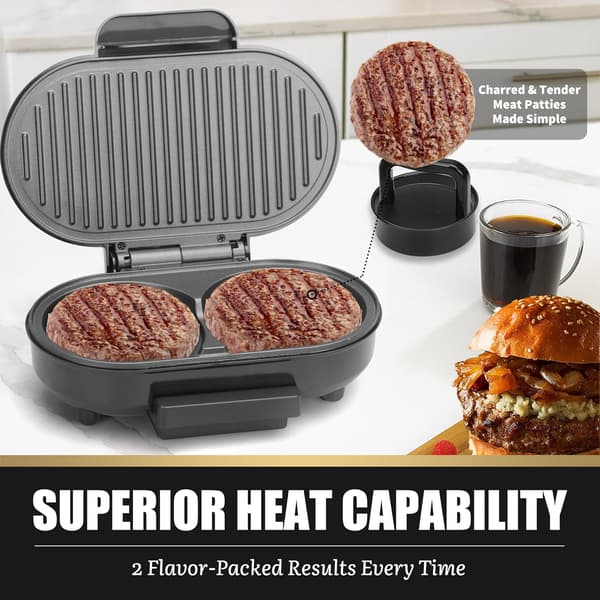 Dubbel Mini Grill Maker Frukostmacka Maker Burger Press Patty Maker Panini Press Grill Liten Elektrisk Grill