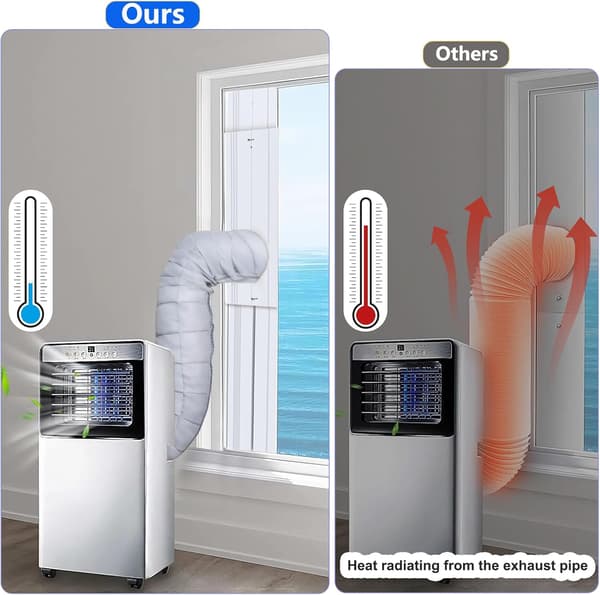 Bærbar AC Slange Isoleringsmuffe Universal Pasform til 5\" & 5.9\" Diameter Udluftningsrør Aircondition Slangedæksel AC Rør Isoleret Indpakning AC Udstødningsrør