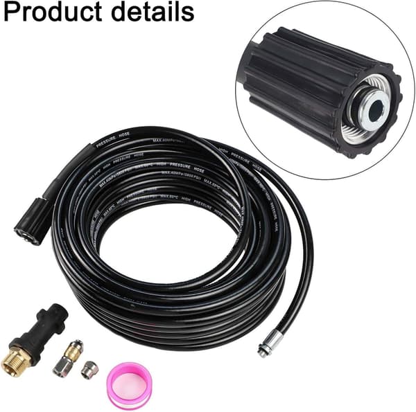 15m Rørrenser til Kärcher Højtryksrenser Bredere Professionelt Rør Kompatibel K2-K7/HD/HDS 180bar 60c °