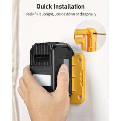 Sett med 5 Dewalt 20V batteriveggfester: Praktisk og solid organisator for sikker oppbevaring.