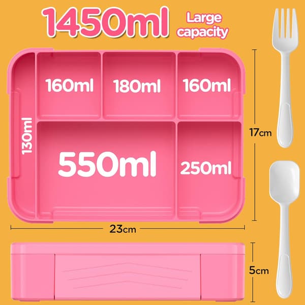 Matboks for barn - Lekkasjesikker Bento Matboks med 6 rom