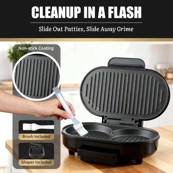 Dubbel Mini Grill Maker Frukostmacka Maker Burger Press Patty Maker Panini Press Grill Liten Elektrisk Grill