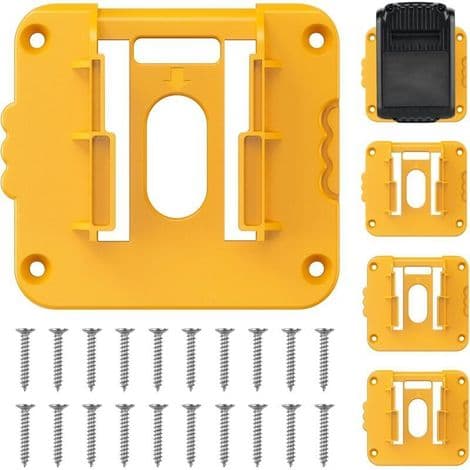 Sett med 5 Dewalt 20V batteriveggfester: Praktisk og solid organisator for sikker oppbevaring.