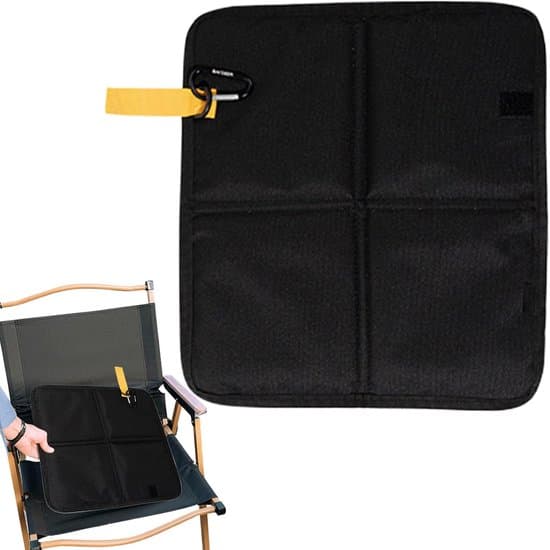 Sammenklappelig sædepude - Med velcro - 36 x 32 cm - Bærbar - Velegnet til picnics camping vandreture backpacking bjergbestigning Sort