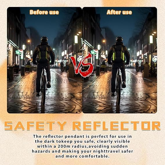 6-pack säkerhetsreflektor hängande nyckelring reflexer för barnkläder reflekterande hänge för ryggsäck för cykling vandring löpning