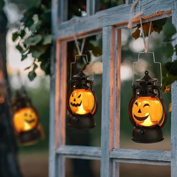 3 STK Halloween Græskar Lanterner til Børn LED Lysende Håndholdte Græskar Lys Batteridrevne Indendørs & Udendørs Dekoration