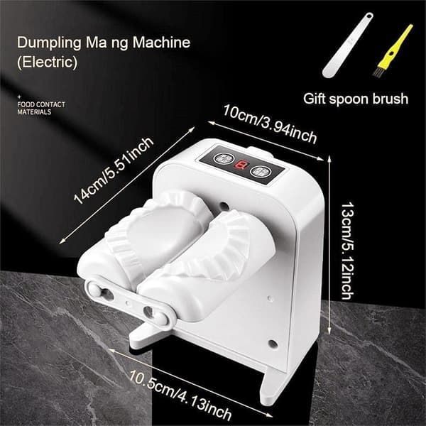 Elektrisk Dumpling Maker 2025 - Automatisk Dumplingmaskin med Sked & Borste Justerbar Hem Dumplingform