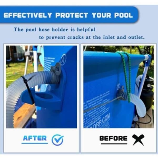 2-delat poolslangstöd – Stöder 26-38 mm slangar – Med sugkopp – För Intex-pooler
